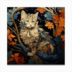 Contemporary Floral Cat 9 Canvas Print