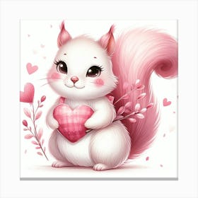 Valentine's day, Squirrel 2 Canvas Print