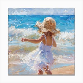 Little Girl On The Beach Canvas Print