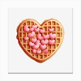 Waffles With Pink Hearts Canvas Print