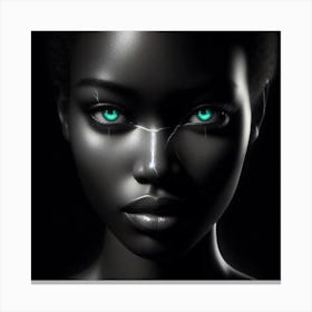 Black Woman With Green Eyes 16 Canvas Print