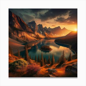 Sunset In The Mountains 5 Canvas Print