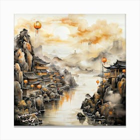 Chinese Landscape Painting Canvas Print