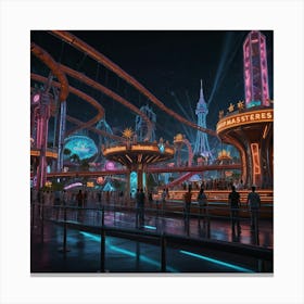 Disneyland At Night 2 Canvas Print