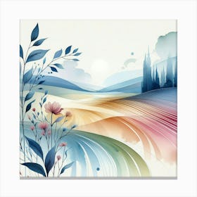 Watercolor Landscape Painting 40 Canvas Print