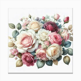 Bouquet Of Roses Canvas Print