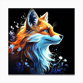 Fox With Blue Eyes Canvas Print