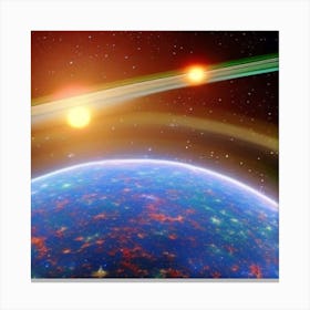 Earth In Space Canvas Print