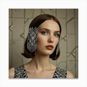 Portrait Of A Woman With Earrings Canvas Print