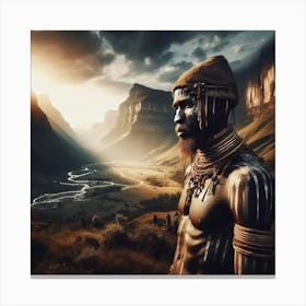 African Man In The Mountains Canvas Print
