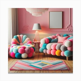 Pom Pom Furniture Canvas Print