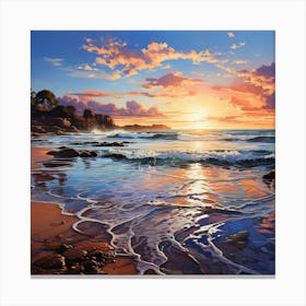 Sunset On The Beach 2 Canvas Print