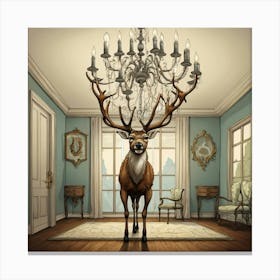 Deer In A Room 13 Canvas Print