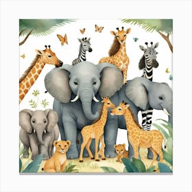 Default Safari Animals Nursery Animal Art 1 Canvas Print