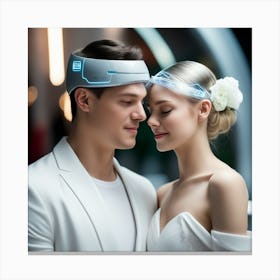 Couple With A Smart Headband Canvas Print