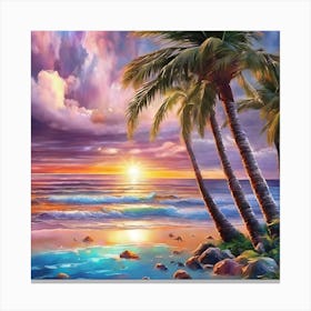 Sunset At The Beach Canvas Print