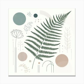 Scandinavian style, Green fern 3 Canvas Print