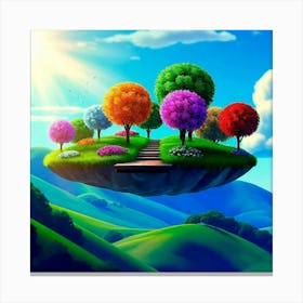 Colorful Trees In The Sky Canvas Print