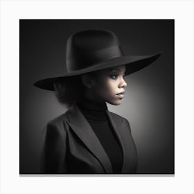 Black Woman In Hat Canvas Print