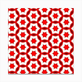 Pattern Red White Texture Seamless Canvas Print