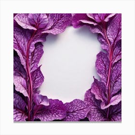 Purple Cabbage Leaves Frame Canvas Print