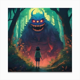 Monster In The Woods Canvas Print