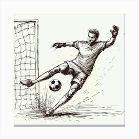 Soccer Player Kicking The Ball 4 Canvas Print