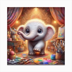 Artist Elephant Canvas Print