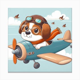 Cute dog in an airplane Canvas Print