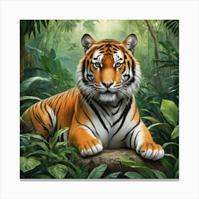 Tiger In The Jungle 26 Art Print 1 Canvas Print