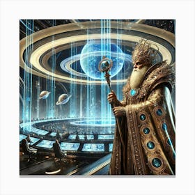 A Highly Detailed Science Fiction Illustration Dep Canvas Print