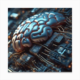 Brain On A Circuit Board 77 Canvas Print