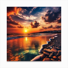 Sunset On The Beach 307 Canvas Print