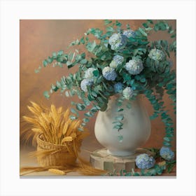 Blue Hydrangeas Canvas Print