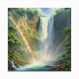 Rainbow Over Waterfall 2 Canvas Print