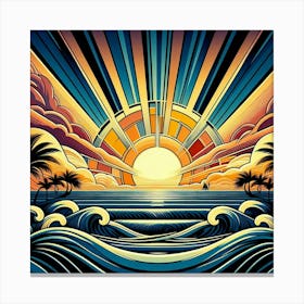 Sunset At The Beach 7 Canvas Print