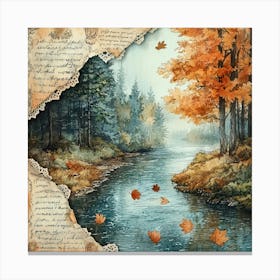 Torn Autumn Teal7 Canvas Print