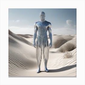 Futuristic Man In Desert 2 Canvas Print