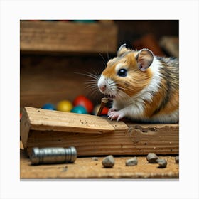 Hamster In A Workshop Canvas Print