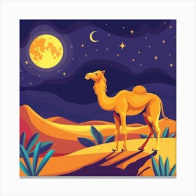 Camel In The Desert 8 Canvas Print