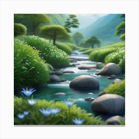 River In The Forest 51 Canvas Print