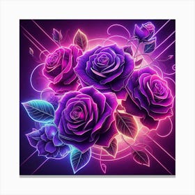 Neon Roses Stampe su tela