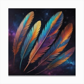 Feathers In Space Canvas Print