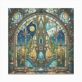 A wonderful artistic painting on stained glass Canvas Print