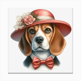 Beagle In Hat 1 Stampe su tela