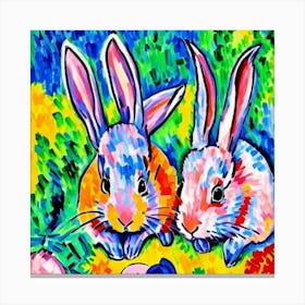 Rainbow Bunnies Canvas Print