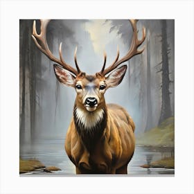 Deer In The Woods Canvas Print