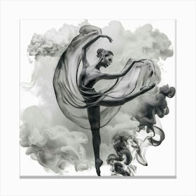 Ballerina In Smoke Canvas Print