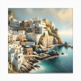 Mediterranean Cliff Side Village  Canvas Print