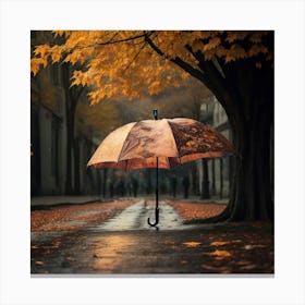 An Umbrella Falling To The Ground Rain Falling 6 Canvas Print